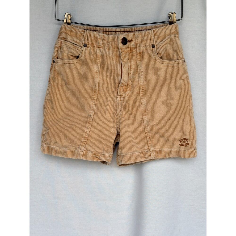 Billabong + Wrangler Tan Corduroy High Waisted Shorts Vintage Boho 25